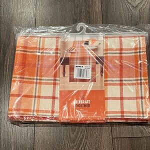 Celebrate Together Orange Plaid Table Runner
